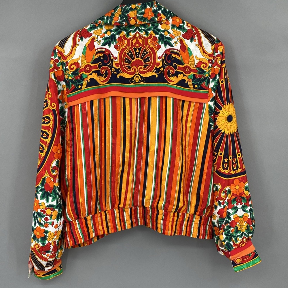 Vintage Howard Wolf Colorful Floral Striped Jacket Maximalist Funky Bold Size 10 - Picture 11 of 16
